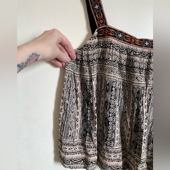 🌞Alya Cream Colored Southwest Embroidered Cropped Sleeveless Tank Blouse #Gr - Picture 5 of 10